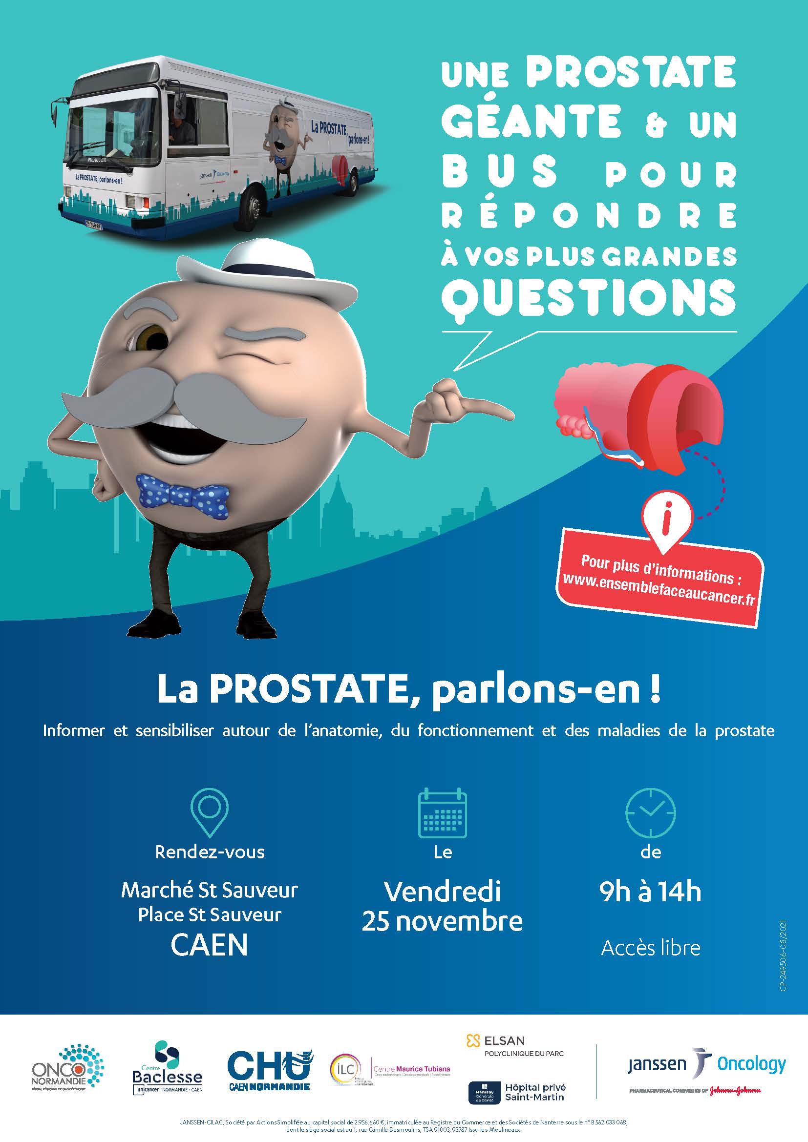 La Prostate, parlons-en ! Le bus et la prostate gonflable seront à Caen le 25 novembre prochain